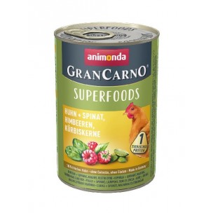 Konzerva GRANCARNO Superfoods 400g - kura, špenán, maliny, tekvicové semienka