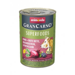 Konzerva GRANCARNO Superfoods 400g - hovädzie, cervená repa, cernice, púpava