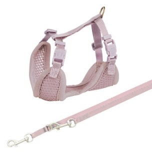 Junior puppy soft harness with leash, S–M: 26–34 cm/10 mm, 2.00 m, light lilac