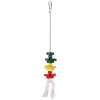 Toys on a chain, with rope, wood, coloured, 30 cm