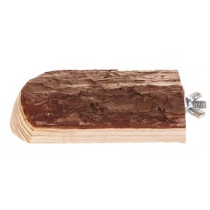 Wooden block with screw fixing, bark wood, 7 × 10 cm