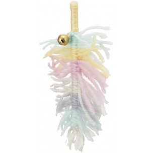 Feather with bell, polyester, 14 cm