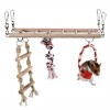 Suspension bridge, rope ladder&toy, hamster, wood/rop, 29 × 25 × 9 cm