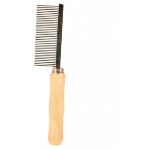 Comb, medium, wood/metal prongs, 18 cm