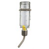 Water bottle with spring/slot & wire holder, glass, 125 ml