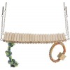 Suspension bridge w. rope & toy, hamster, wood/rope, 30 × 17 × 9 cm