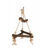 Swing on a rope, bark wood, 27 × 27 × 27 cm