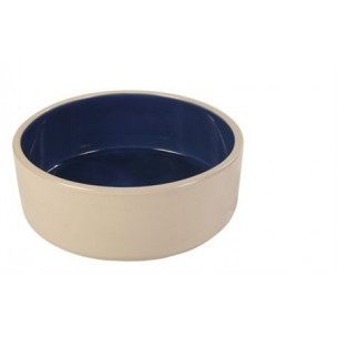 Bowl, ceramic, 2.3 l/ř 22 cm, cream/blue
