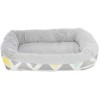 Sunny cuddly bed, square, plush, 38 × 7 × 25 cm, multi coloured//grey