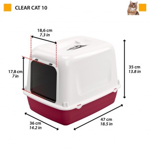 TOILET CLEAR CAT 10 RED PLT
