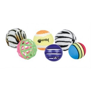 Set of balls, various types, ř 4 cm, 6 pcs.