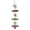 Toy with rope and pearls, wood/leather, coloured, 28 cm, multi coloured