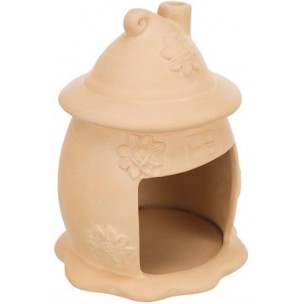 Ceramic house, mice, ř 11 × 14 cm, terracotta