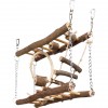 Suspension bridge with chain, hamsters, bark wood, 27 × 17 × 7 cm