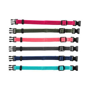 Junior Set of puppy collars, M–L: 22–35 cm/10 mm, 6 pcs., fuchsia, graphite, ind