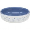 Hello my little cat bowl, flat, ceramic, 0.3 l/ř 15 cm, light blue/white
