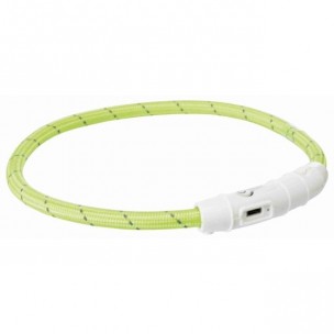 Flash light band USB, TPU/nylon, XS–S: 35 cm/ř 7 mm, green