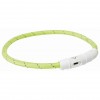 Flash light band USB, TPU/nylon, XS–S: 35 cm/ř 7 mm, green