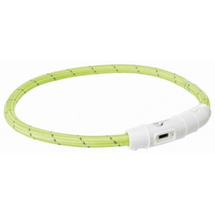 Flash light band USB, TPU/nylon, M–L: 45 cm/ř 7 mm, green