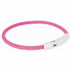 Flash light band USB, TPU/nylon, L–XL: 65 cm/ř 7 mm, pink