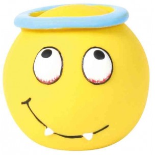 Smiley, latex/polyester fleece, ř 6 cm, sorted