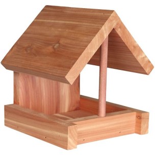 natura bird feeder, for fixed mounting, cedar wood, 16 × 15 × 13 cm, nature